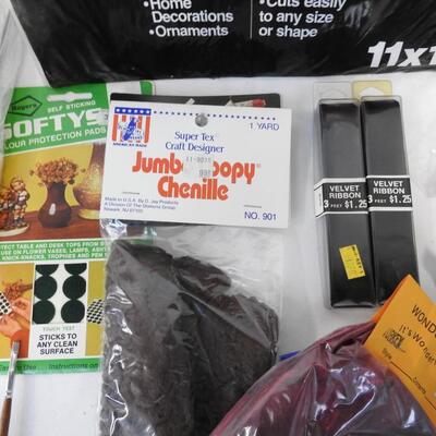 Craft Lot, Quick Stick Self Adhesive Mounting Board, Bows, Fabric, Shoe Laces