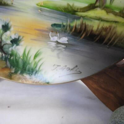 16+ Home Decor Lot: Ceramic Frog, Decorative Painted Plate, Salt City Candle