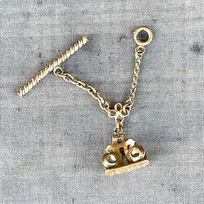 ANTIQUE VICTORIAN WATCH CHAIN W/WAX SEAL FOB MONOGRAMED
