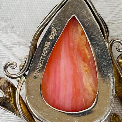 ANCIENT ECHOS STERLING SILVER PENDANT PINK & BLUE