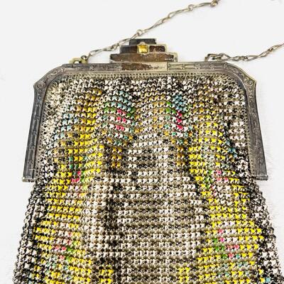 ANTIQUE ART DECO ENAMEL MESH PURSE ROARING 20s GREAT GATSBY