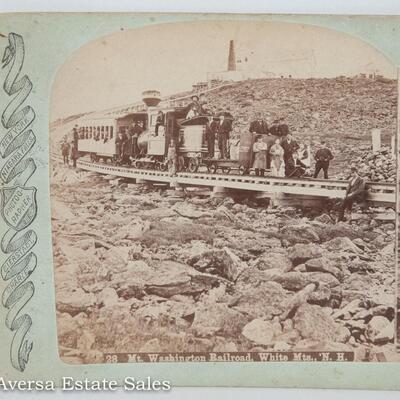 MT. WASHINGTON RAILROAD STEREOVIEW BY CHARLES BIERSTADT