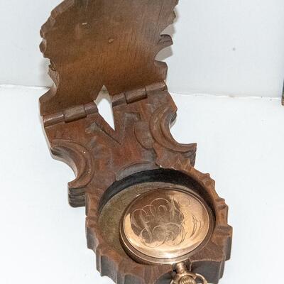 VICTORIAN - Carved Wood Pocket Watch Case