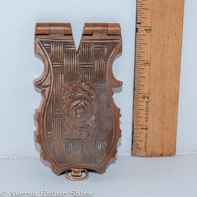 VICTORIAN - Carved Wood Pocket Watch Case