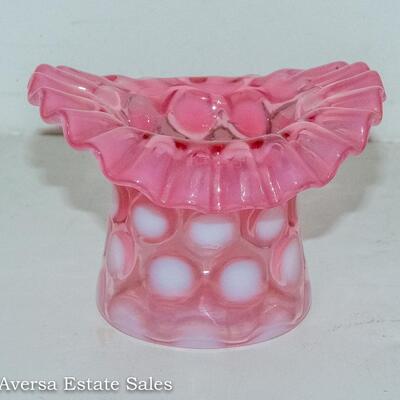 OPALESCENT PINK COIN DOT GLASS TOP HAT