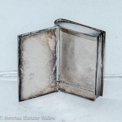 STERLING SILVER - BOOK PILL BOX