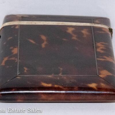 VICTORIAN FAUX TORTOISE SHELL CALLING CARD CASE