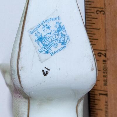 Royal Bayreuth High Top Porcelain Boot / Shoe Rose Tapestry Decoration