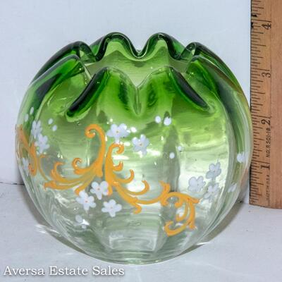 VICTORIAN - ENAMELED ACCENT ROSE BOWL