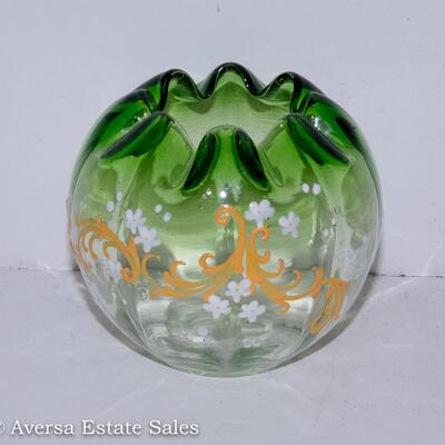 VICTORIAN - ENAMELED ACCENT ROSE BOWL