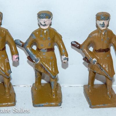 Group of NINE Cast Lead Soldier Figurines