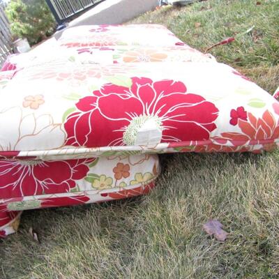 LOT 94  FOUR THICK PATIO FURNITURE CUSHIONS