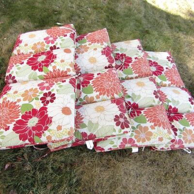 LOT 94  FOUR THICK PATIO FURNITURE CUSHIONS