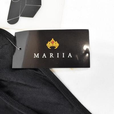 2pc Black Dancewear: Mariia Danila Leotard size P & Hi-Low Skirt Girls M-L - New