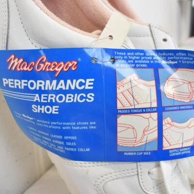 MacGregor Aerobic Shoes, Women's Size 10, White & Pink. Old Stock - New w/ Box