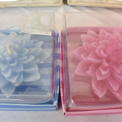 4 packages Floating Candles, 3 in each package: 6 white, 3 blue, 3 pink - New
