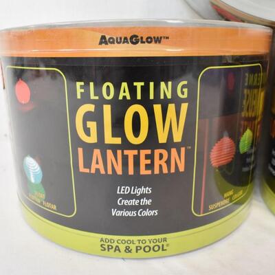 3 Floating Glow Lanterns, Battery Operated - New