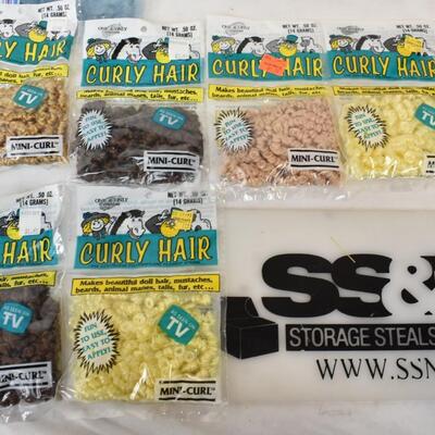 18 pc Craft Supplies, Curly Hair for Dolls, Mini Trains, Marabou Fluff - New