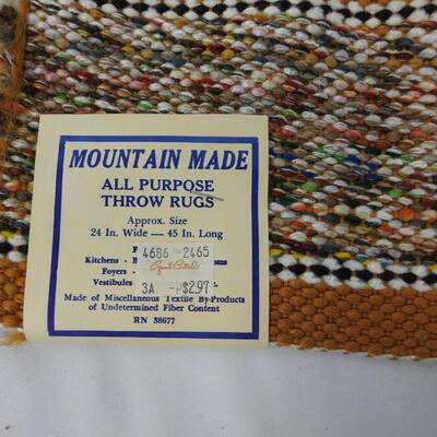 Mountain Made All Purpose Woven Throw Rug 24"x45" Approximate size. New