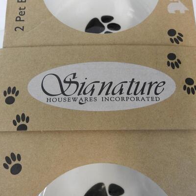 3 pc Pet Set: 2 Pet Bowls with Metal Stand - New