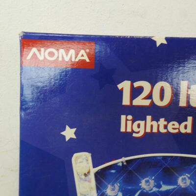 120 Light American Flag; Indoor/Outdoor lighted holographic window decoration