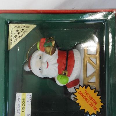 5 Musical Treasure Porcelain Hand Painted Christmas Decorations - New