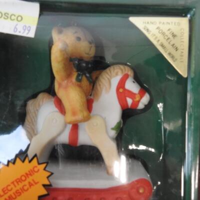 5 Musical Treasure Porcelain Hand Painted Christmas Decorations - New