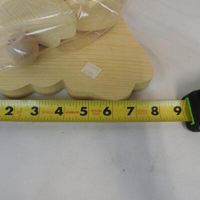 Crafting Lot: 23" Wooden Rabbit on Wood Base and Parts