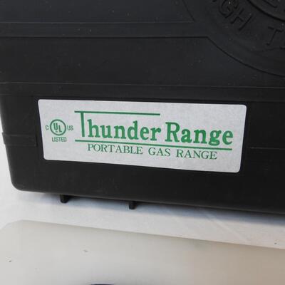 Thunder Range Portable Gas Range, Dark Blue with Black Storage/Carry Case - New