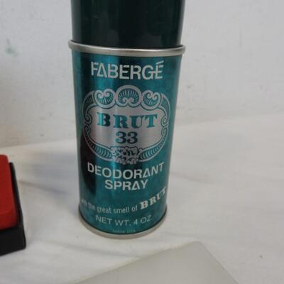 3 pc Faberge Brut Lotion, Stick Deodorant Set + Spray Deodorant, Unused - New