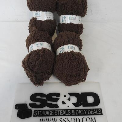 4 Skeins Dark Brown Yarn by NoBo. 50g each - New
