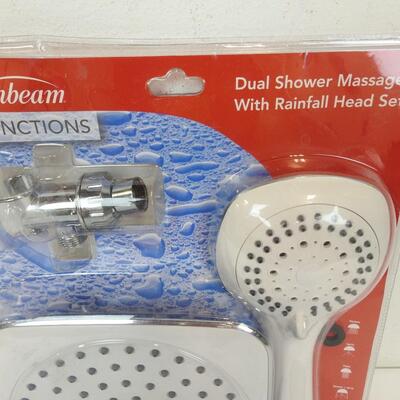 Sunbeam Dual Shower Massager with Rainfall Head Set - New