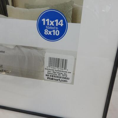 Mainstays 11x14 Frames, Black. White mat for 8x10, set of 2 - New