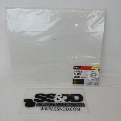 3 pack Black Yard Signs with Stake, 15" x 19" - New