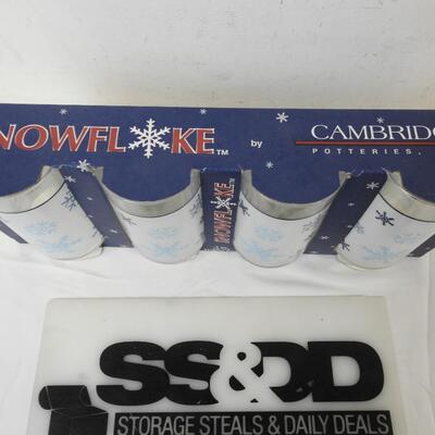 4 pc 16 oz Tumblers, Cambridge Potteries, Snowflake