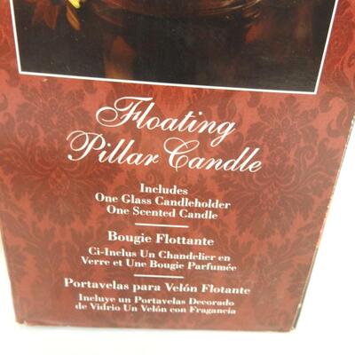2 Floating Pillar Candles, Indiana Glass - New