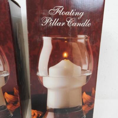 2 Floating Pillar Candles, Indiana Glass - New