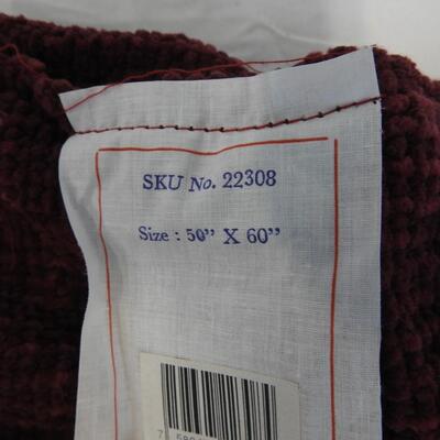 Burgundy Cotton Throw Blanket - New