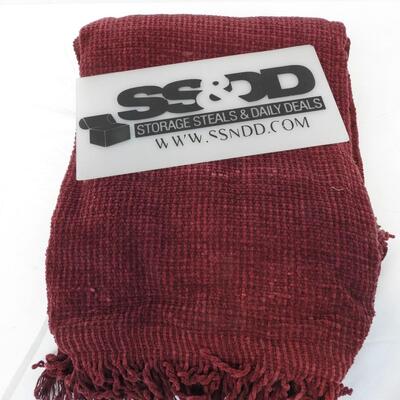 Burgundy Cotton Throw Blanket - New
