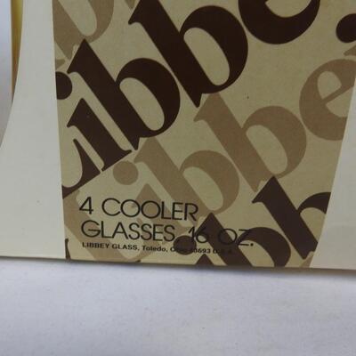 8 Cooler Glasses, 16 Oz Orange Libbey Glasses