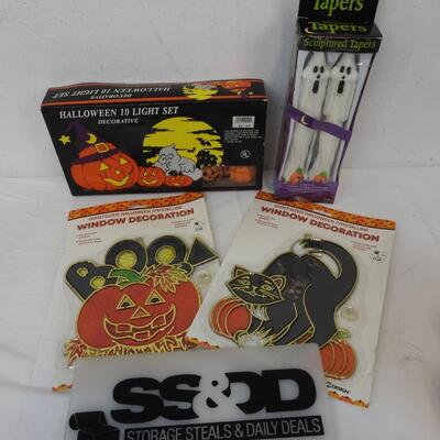Halloween Window Decorations, Tapered Sculptured Candles, Halloween Lights - New