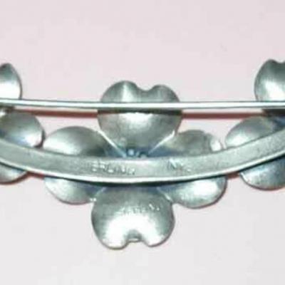MS Vintage Pin Brooch Sterling Silver Flowers Stuart Nye USA Dogwood