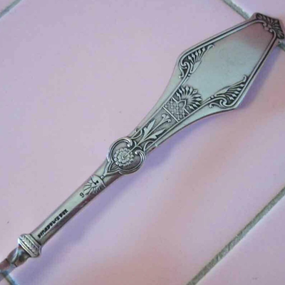 MS 1879 Antique Silverplate Master Butter Knife Orient Reed Barton Silver Mono