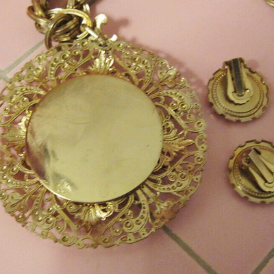 MS Necklace Medallion & Earrings Bretagne A Ma Vie Brittany Enamel Crest France