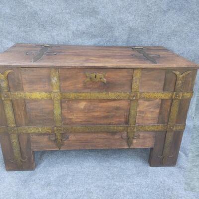 Haitian Handmade Trunk with Metal Accents