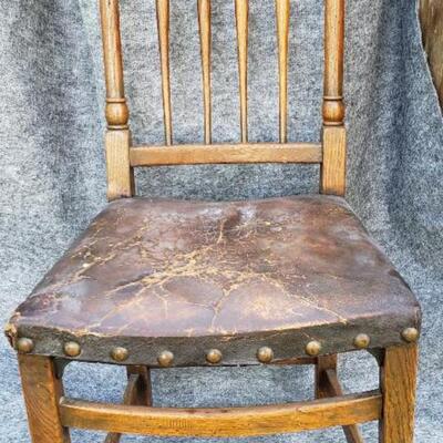 4 Antique Leather Chairs
