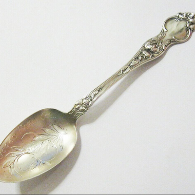 MS Victorian Sterling Silver Souvenir Spoon Ocean Park Calif. Santa Monica Oranges