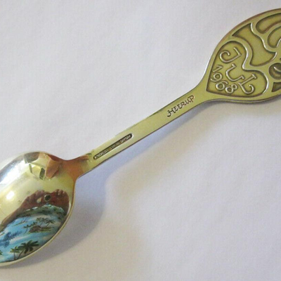 MS 1968 Jul Spoon Christmas Denmark Sterling Silver Gold Michelsen Heerup Mary Jesus