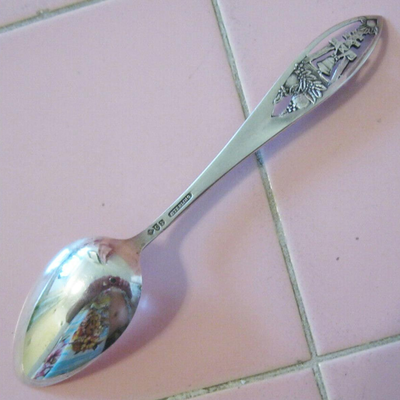 MS 1900s Sterling Silver Souvenir Spoon Raincross Mission Bell Pasadena CA Oranges