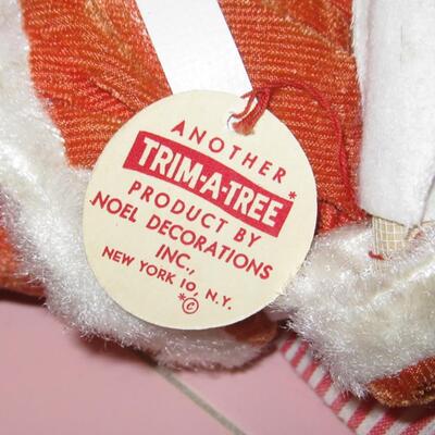 MS Vintage Christmas Decoration 2 Santa Figures Paper Mache Red Boot 13"